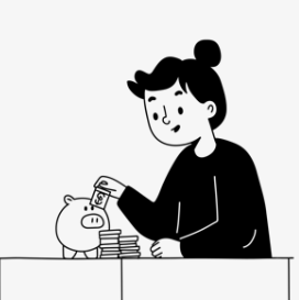 Piggy bank with cups